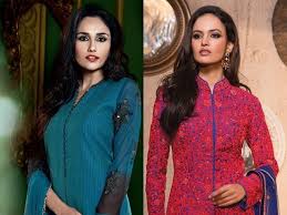 trendy blouse and churidar